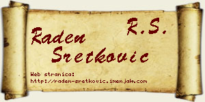 Raden Sretković vizit kartica